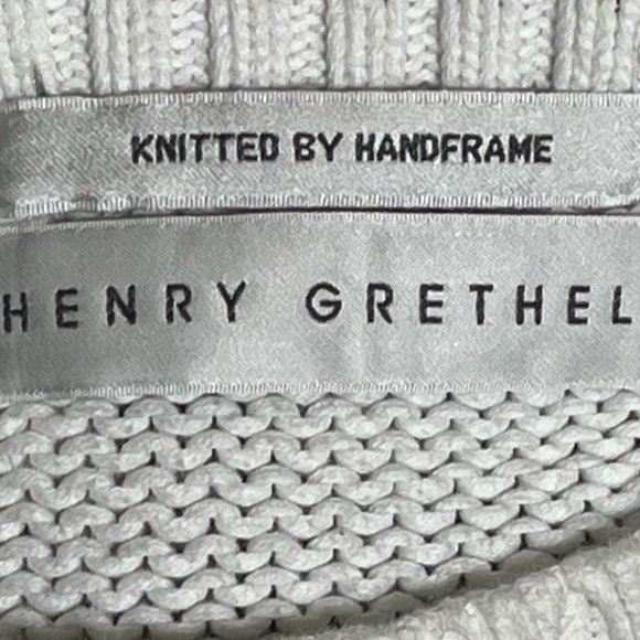 HENRY GRETHEL Vintage classic heavy
Cotton Knit retro unique crewneck Sweater - Picture 3 of 8